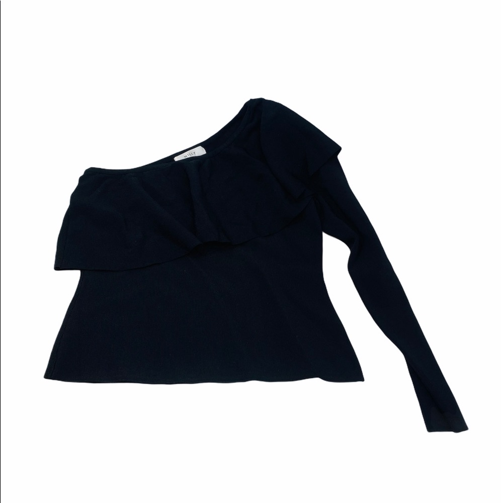 MILLY*One Shoulder Long Sleeve Knit Top**Med $348 - Picture 2 of 6
